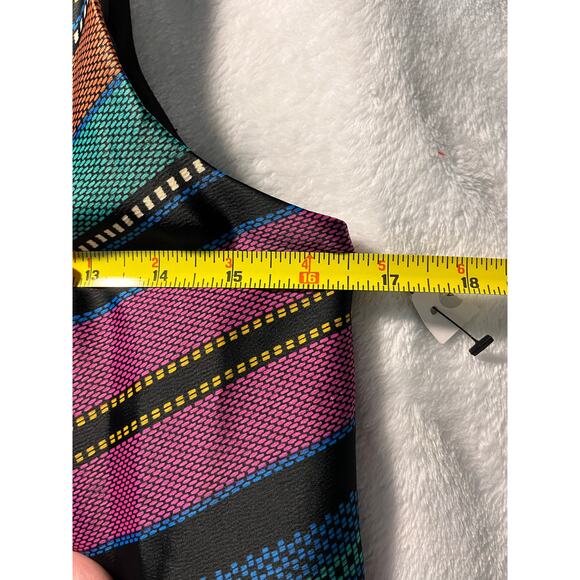 Maggy London One-Shoulder Midi Dress Sz 4 – Striped Colorful Cocktail Dress NWOT - Picture 6 of 10